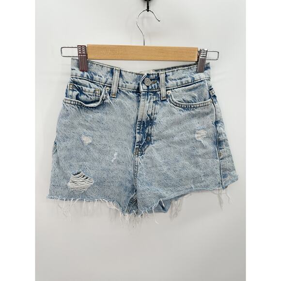 BDG High Waisted Cut Off Light Wash Shorts Cotton Women Size 24 - Picture 1 of 8